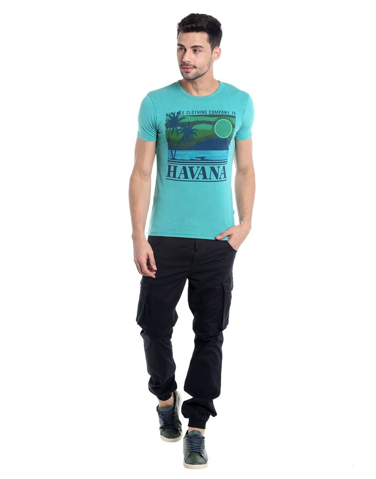 Jack n Jones Men Casual Wear Chest Print T-shirt